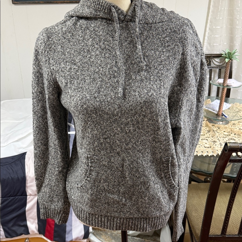Old Navy Marled Gray Hooded Pullover Sweater